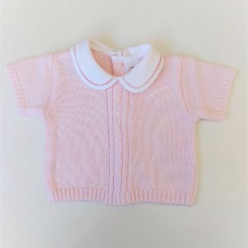 Jersey en punto tricot con cuello bebé bordado a mano