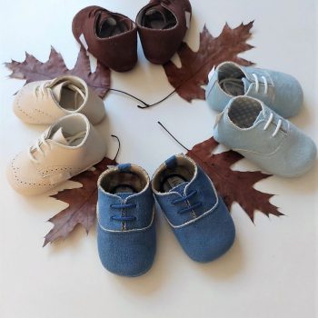 Zapato bebé pre andante de serraje en azul