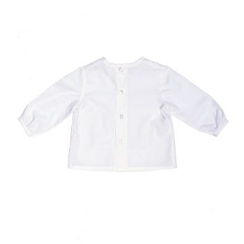 Camisa trasera bebé blanca manga larga