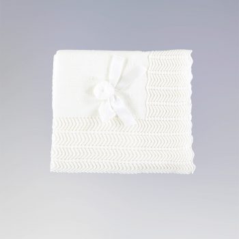 Toquilla bebé en punto tricot color blanco