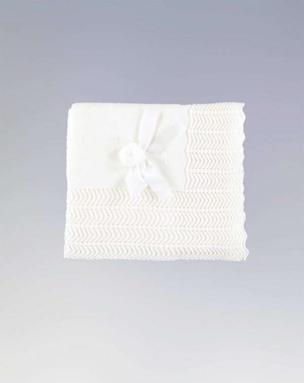 Toquilla bebé en punto tricot color blanco
